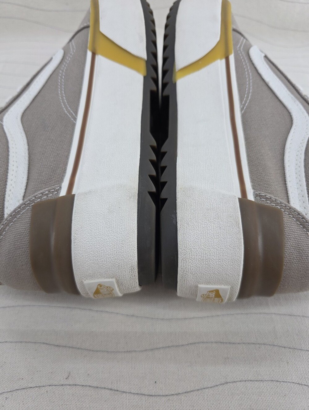 Vans Womens Old Skool Stacked Canvas Taupe Cream Platform Sneakers Shoes Size 9 - Picture 9 of 16